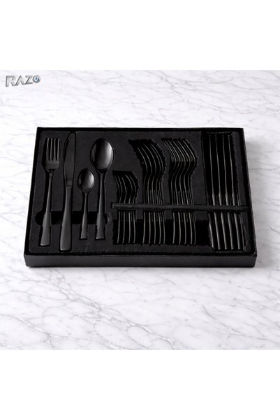 Razo Set tacamuri 24 piese inox premium, Design elegant, pentru masa zilnica ...