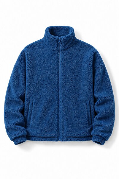 GHASSY CO . Erkek Alaska Regular Peluş Sherpa Kışlık Tam Fermuarlı Polar Swea...