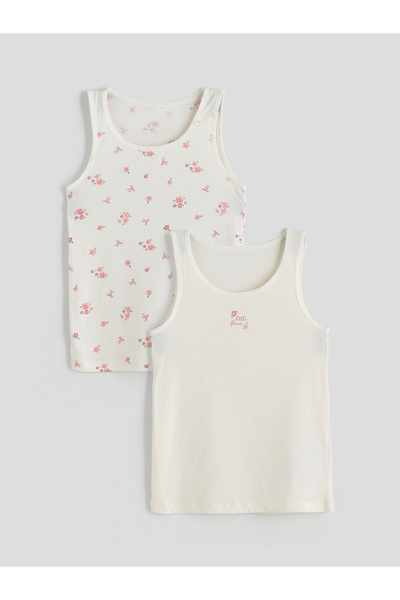 LC Waikiki Crew Neck Floral Girls' Tank Top 2 Pack