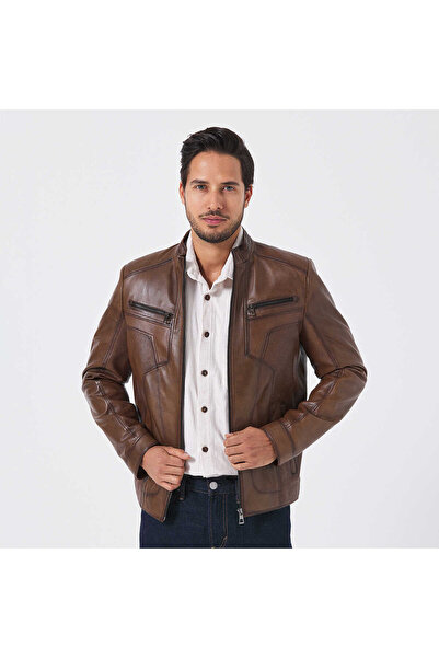 Tergan Taba Hakiki Deri Erkek Deri Mont - E26KDM310644-R46