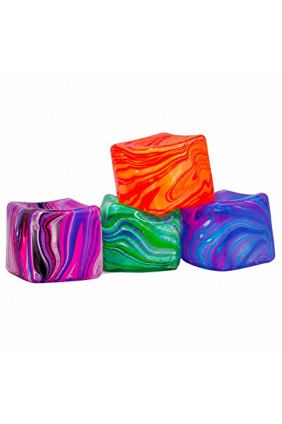 AT Performance Jucărie Antistres AT PERFORMANCE® Cosmic Cube, Squishy Senzorial Verde-Albastru, 5.7 cm, Fidget Toy