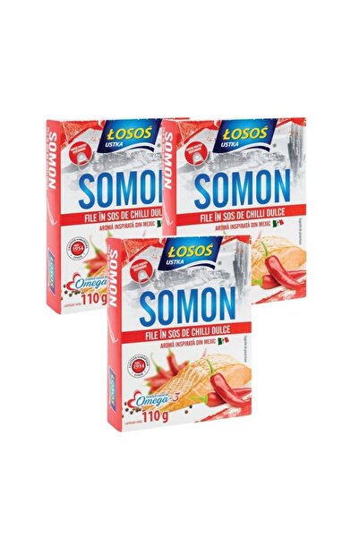 Losos Ustka Pachet 3x Losos- Somon file in sos de chilli dulce 110g