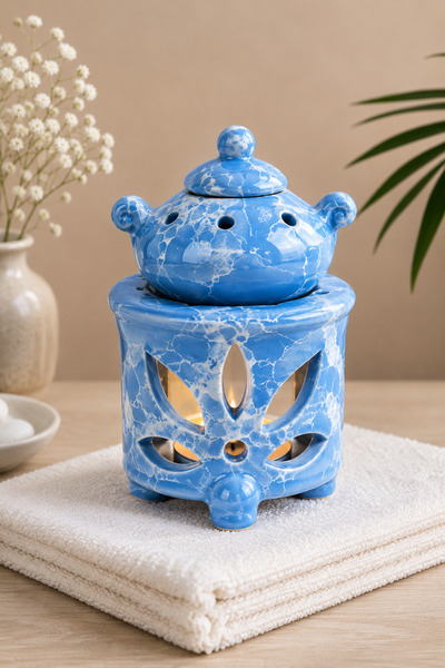 The Aroma Factory Dekoratif Seramik Aroma Buhurdanlık -Tealight Mumluk Koku D...