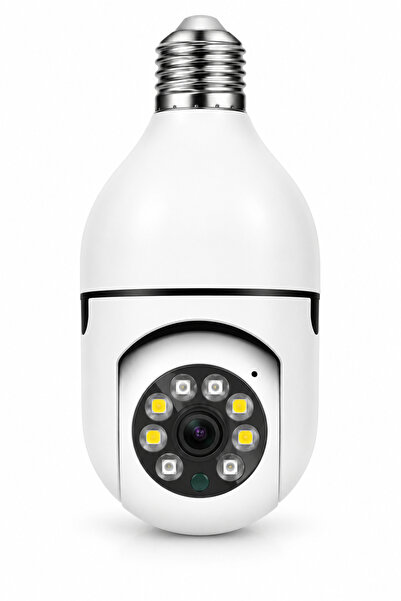 DealsReall Cameră de supraveghere tip bec WiFi E27, 360 °   Rotație, Viziune ...