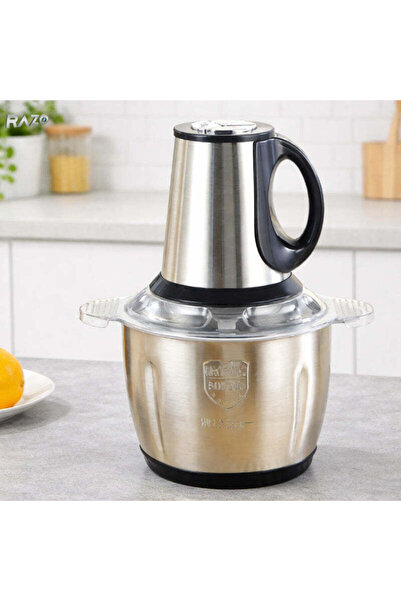 Razo Tocător Electric Multifunctional 1000W cu Bol Inox 3L, 4 Lame Inox pe 2 ...