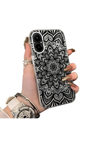Hontinga Realme 12 Lite Compatible Silicone Edge Hard Back Case Carpet Patter...
