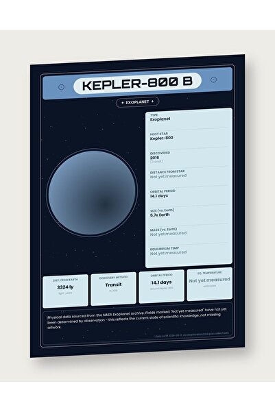 OEM Poster Infografic Exoplaneta Kepler-800 b, Date NASA, Educativ, Carton 25...