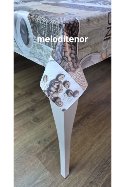 MİRELLA Astarlı çekirdek kahve cappuccino yazılı fincan desen kaymaz silinebi...