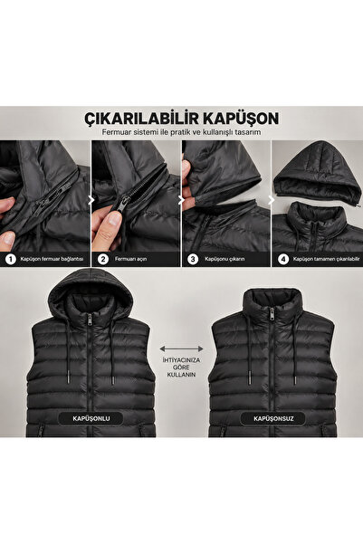 DERİNMAVİTASARIM DOLDURMA ELYAFLI JEL YELEK XS-7XL ARASI BEDENLER