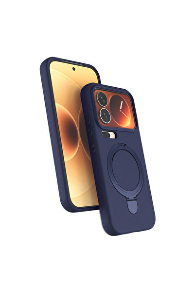 Nezih Case Mi 17 Pro Max Uyumlu İçi Kadife Stand Olabilen Halka Yüzüklü Kılıf