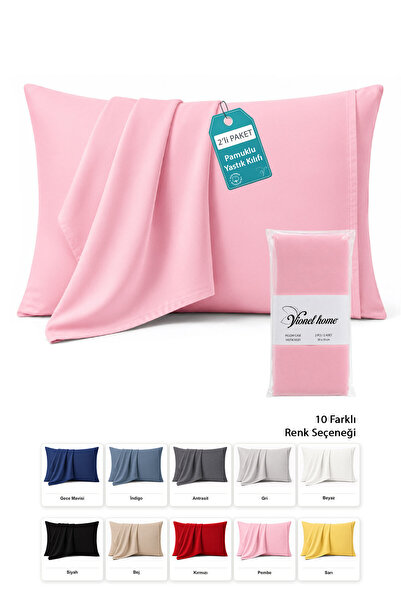 Vionel Home Pamuklu 2'li Yastık Kılıfı 50x70 Cm – 10 Farklı Renk seçeneği - P...