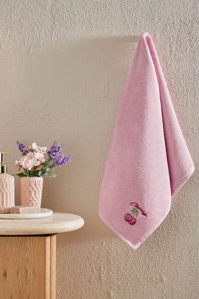 Özdilek Sweet Cherry Embroidered Hand and Face Towel 50X90 cm