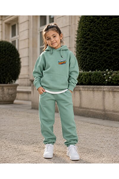 Combineman35 Space Quest Unisex Kids' Hooded Tracksuit Set – Printed Sweatshi...