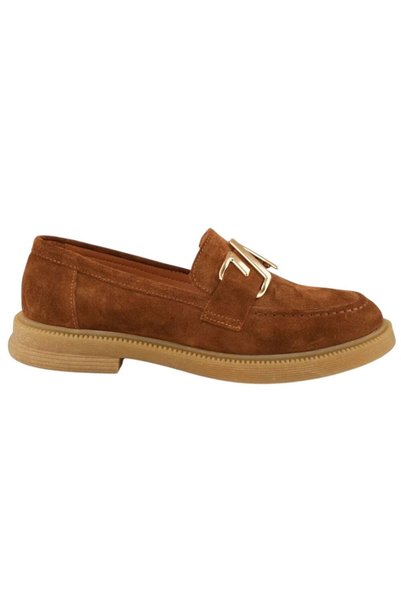 Mammamia D26Ka-935-B Tan Suede Women's Comfort Leather Shoes