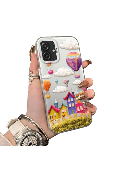 Hontinga Samsung Galaxy A07 Compatible Silicone Edge Hard Back Case Balloon P...