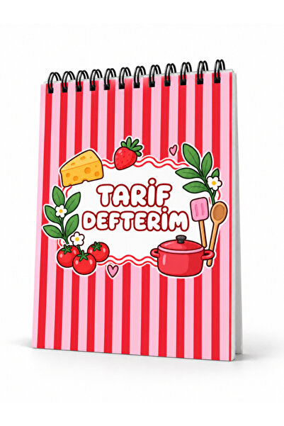 Pembe Yayınevi Tarif Defteri A4 Spiralli – Yemek, Tatlı ve Pasta Tarifleri İç...