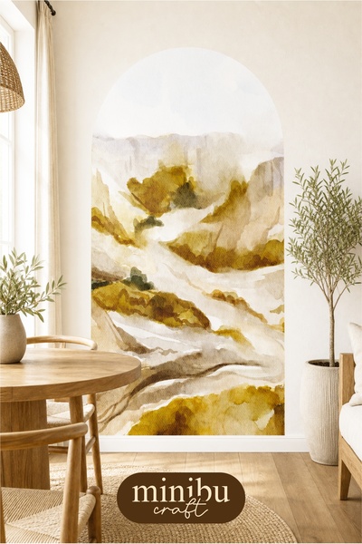 Minibu Craft Coffee Patterned Bohemian Belt Boho Arch Modern Wall Sticker Mnb-64