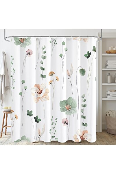 odjas Perdea de dus florala OVERTANG, impermeabila, 180x180cm, set cu carlige...