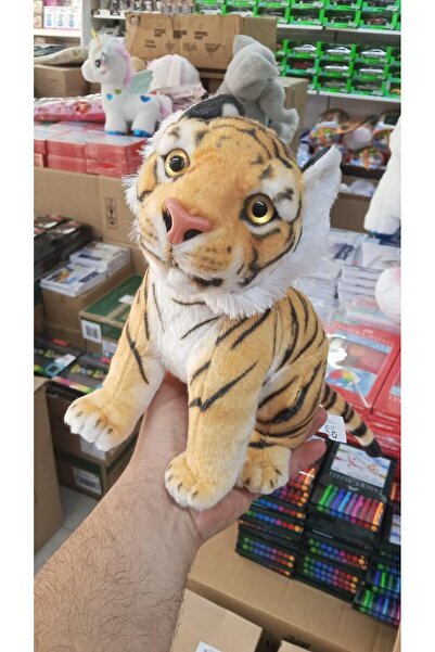 Bengi Store Oyuncak Peluş Uyku Arkadaşı Realistik Oturan Yavru Kaplan Peluş Oyuncak 30 cm