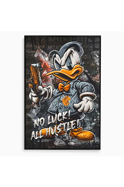 Luxcanva Tablou Canvas No Luck All Hustle 70x100 cm cu Ramă Neagră Decorativ ...