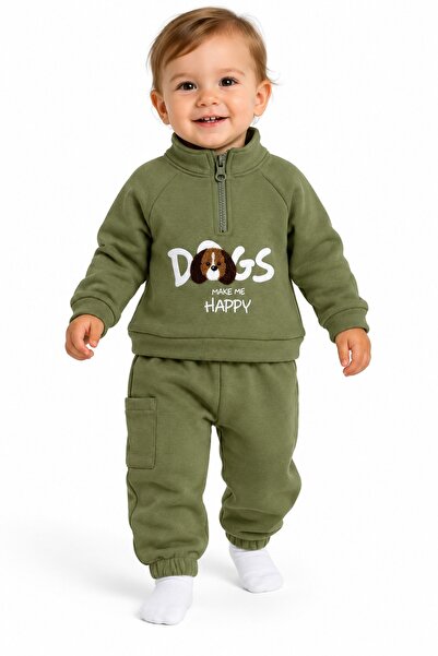 Chicsy Baby طقم بدلة رياضية للأولاد مكون من قطعتين مطرزة من Sweet Dog، طقم شت...