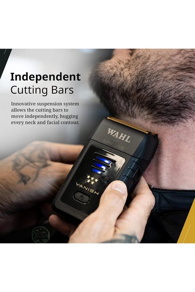 Wahl Professional 5 Star Vanish Cordless Foil Shaver, Model 08173-700 Pop-Out Double Foil Bars with Independent Suspension for a Smoother Shave, Replaceable Foils, 100+ Min Runtime, LED Gauge