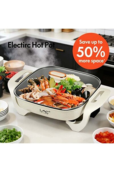 LAC LACHY 5L Electric Hot Pot 1200W High Power Multi-Function Cooking Pan wit...