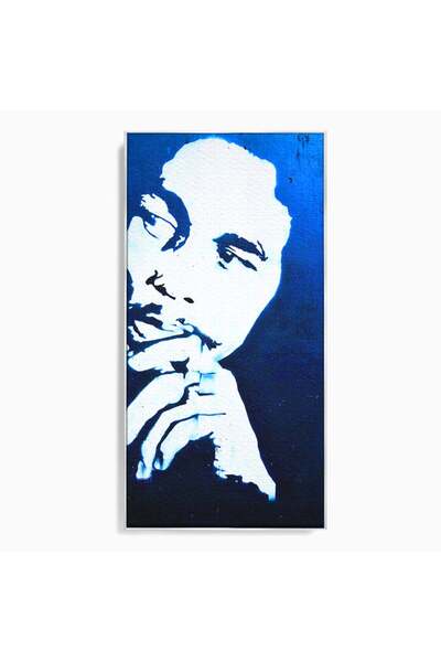 Luxcanva Tablou Canvas Bob Marley 70x140 cm cu Rama Argintiu Culori Living Ca...