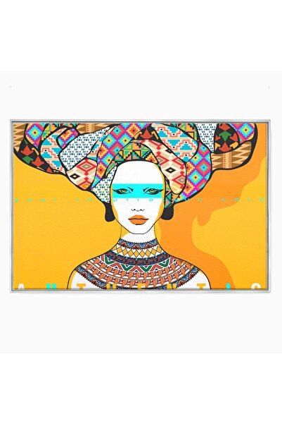 Luxcanva Tablou Canvas African Women 150x100 cm cu Rama Argintiu Femei Living...