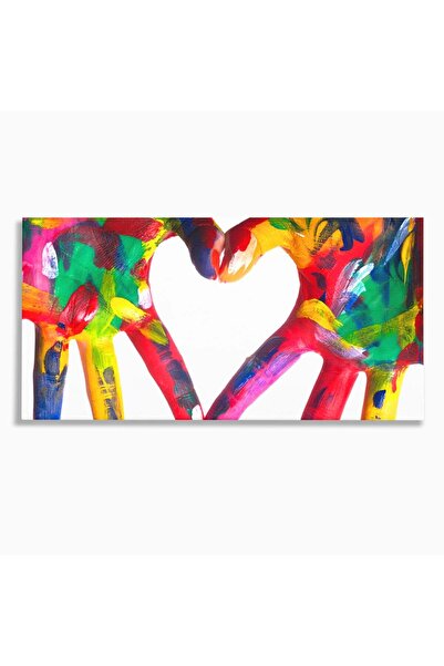 Luxcanva Tablou Canvas Loving Hands 100x50 cm pe Sasiu Lemn Living Inima Maini