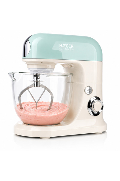 HAEGER Стъклен миксер GLASS CAKE 700, 5-литрова купа, Мощност 700W, Планетарн...