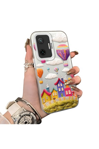 Hontinga Poco F7 5g Compatible Silicone Edge Hard Back Case Balloon Pattern L...