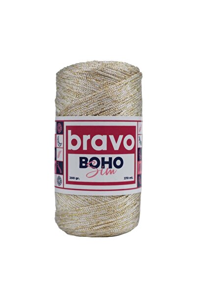 Bravo Boho Sim Polyester Macrame 001A Cream Gold Glitter