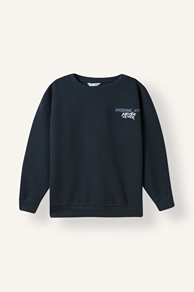 DeFacto Oversize Crew Neck Rebel Printed Sweatshirt for Boys I3168A826Wn