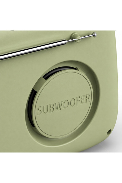 HAEGER Radio vintage cu Bluetooth RETRO BLUETOOTH, 4 moduri: Bluetooth/FM/USB/AUX, Autonomie a bateriei de până la 20 de ore, Difuzor de 5W cu amplificator de 3W, Baterie încorporată cu încărcare USB-C, Verde