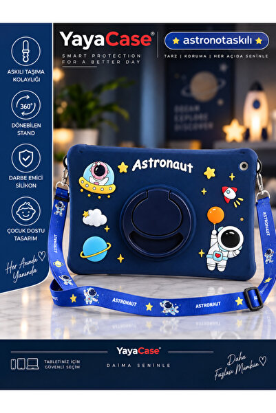 YAYACASE Askılı Astronot Figürlü Çocuk Tablet Kılıfı - Honor Pad X9a Uyumlu
