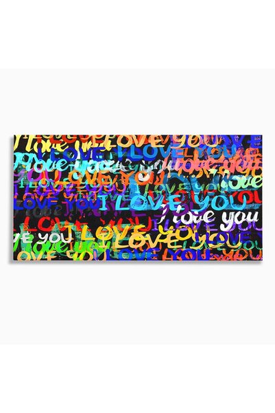 Luxcanva Tablou Canvas Love In Colors 100x50 cm pe Sasiu Lemn Decorativ Livin...