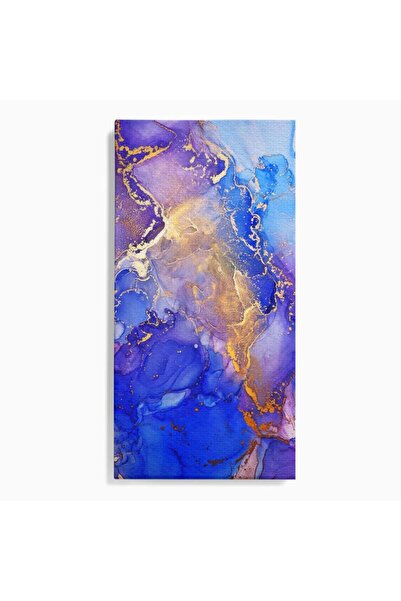 Luxcanva Tablou Canvas Marmură Mov și Albastră 50x100 cm pe Sasiu Lemn Abstra...