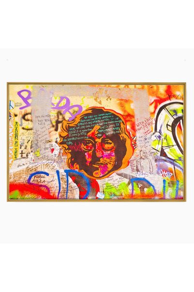 Luxcanva Tablou Canvas The Amazing John Lennon cm cu Rama Auriu Culori Living...