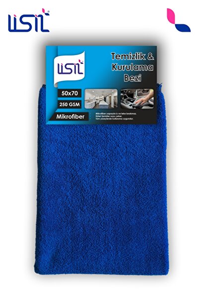Mikrofiber Temizlik & Kurulama Bezi | 50x70 Büyük Boy | 250 GSM | Tüm Yüzeyler