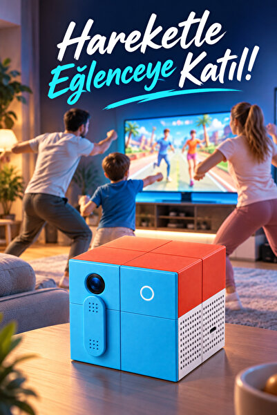 beemen M58 AI Hareket Algılamalı İnteraktif TV Oyun Konsolu 30 Dahili Oyun 1-2 Kişilik HDMI