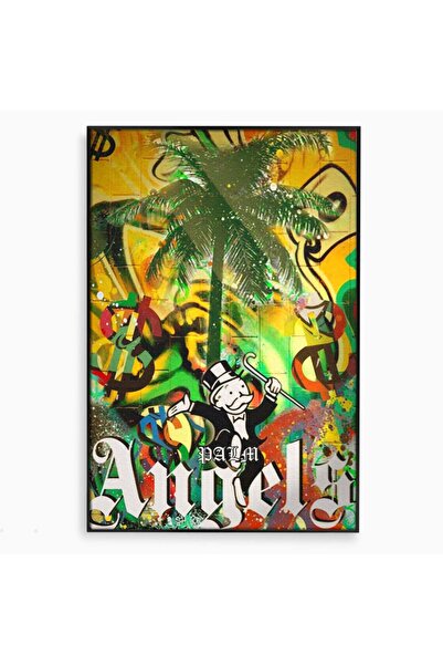 Luxcanva Tablou Canvas Monopoly Dollars 50x70 cm cu Rama Negru Palm Angels Pa...