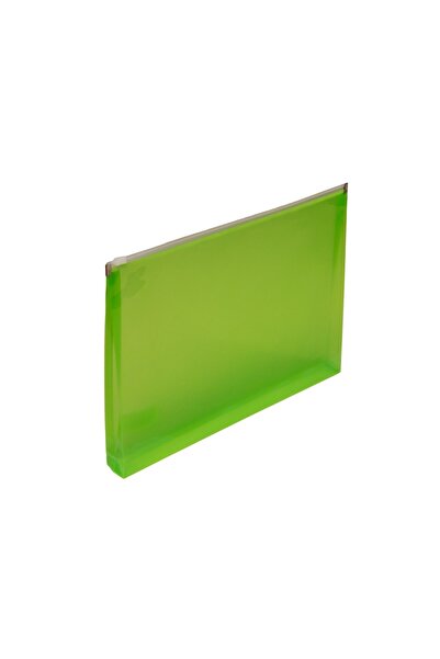 OEM Plastic A4 folder with gusset and zipper closure, various colors, green