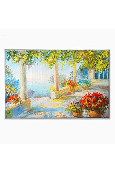 Luxcanva Tablou Canvas Priveliste La Mare 150x100 cm cu Rama Argintiu Decorat...