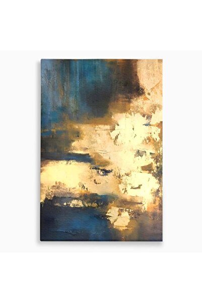 Luxcanva Tablou Canvas Abstract Auriu 50x70 cm pe Sasiu Lemn Living Auriu Abs...