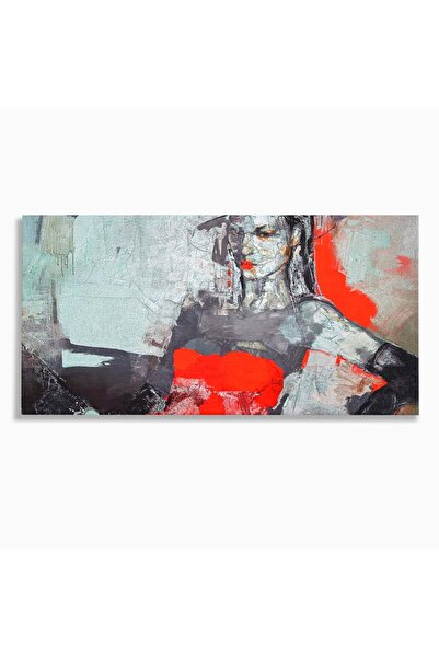 Luxcanva Tablou Canvas Lady In Red 120x60 cm pe Sasiu Lemn Femeie Portret Pal...