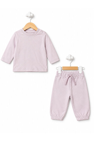 For My Baby طقم بنطلون سويت شيرت من قطعتين للفتيات الصغيرات