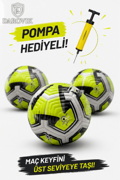Darovik Profesyonel Futbol Topu Sert Zemin Halı Saha Antrenman Dikişli Çizgil...