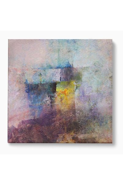 Luxcanva Tablou Canvas Colorful Purple 90x90 cm pe Sasiu Lemn Abstract Mov Vi...