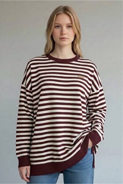 İKLİM LİFE Striped Crew Neck Tunic